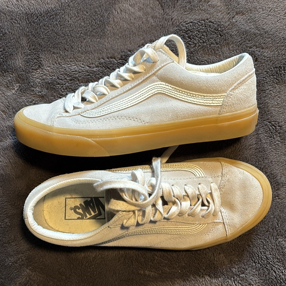 Light Gray Suede Vans Sneakers